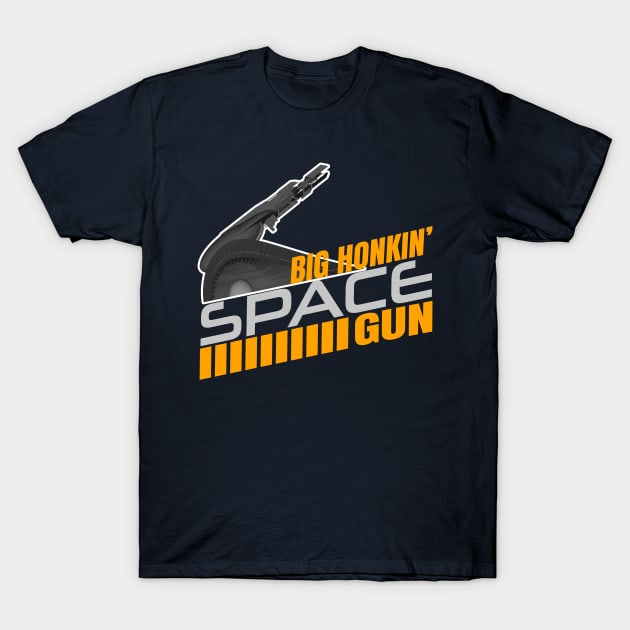 Colonel Jack O'Neill (With Two Ls) Big Honkin' Space Gun Quote T-Shirt by Meta Cortex